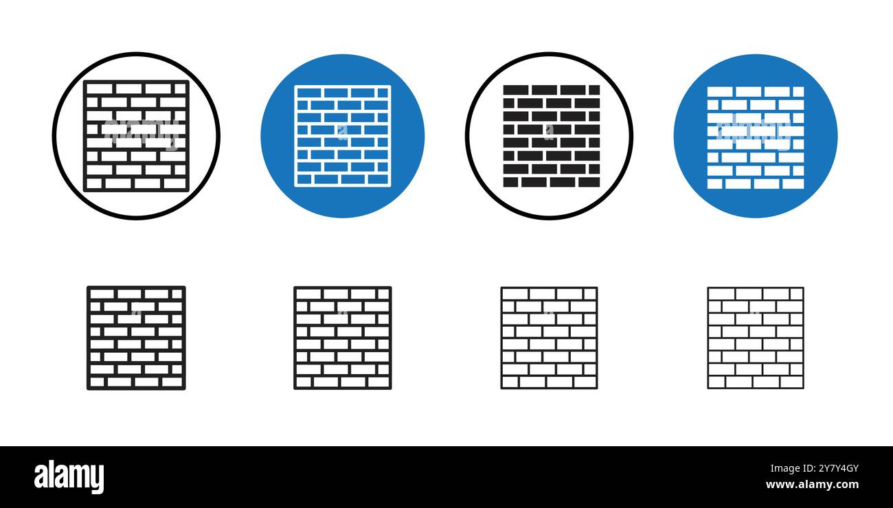 Wall icon Black line art vector in black and white outline set ...
