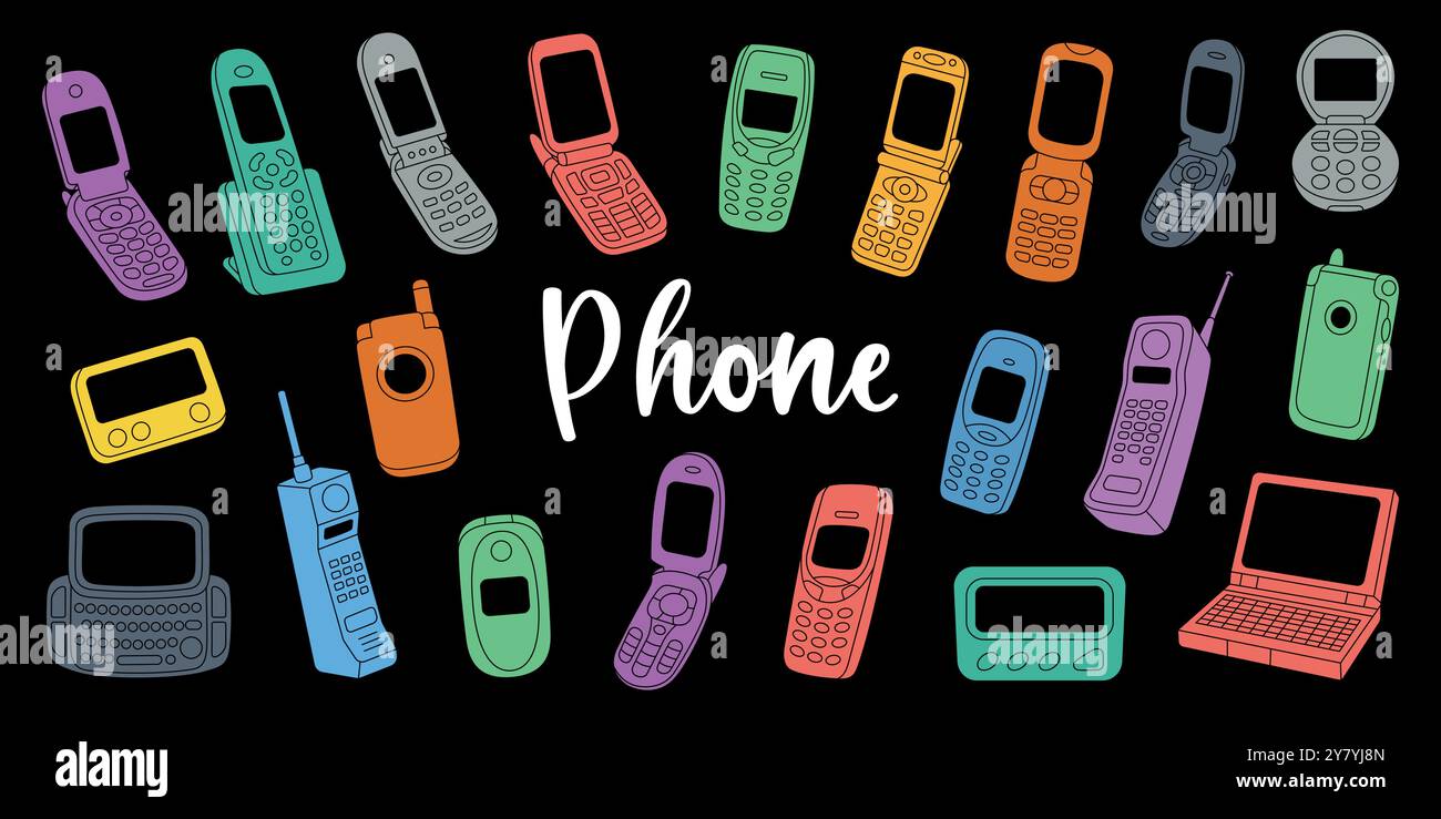 Cartoon cell phones Stock Vector Images - Alamy