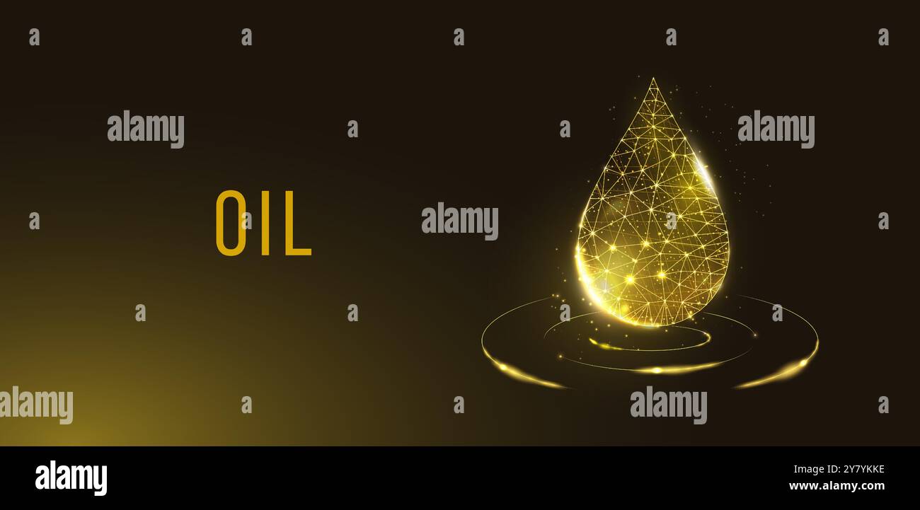 Oil droplet. Low poly style design. Futuristic modern abstract ...