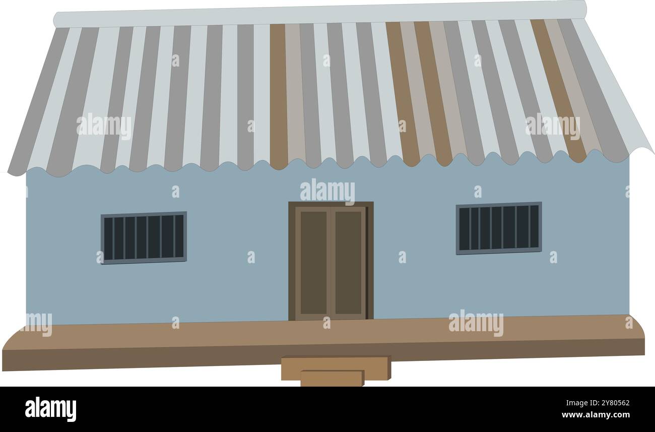 Village poor farmer house vector illustration isolated on white ...