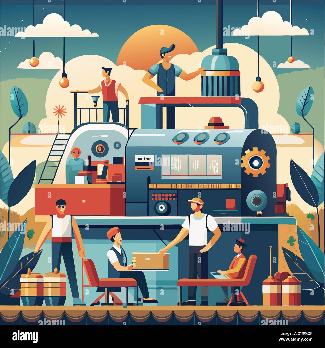 Manufacturing Line Creativity Innovative design process team Stock Vector Images - Alamy