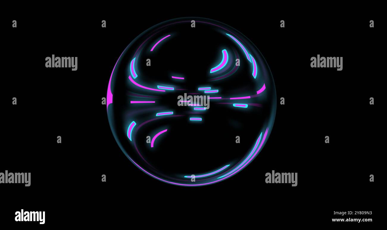Image of glowing light trails moving over black background Stock Photo ...