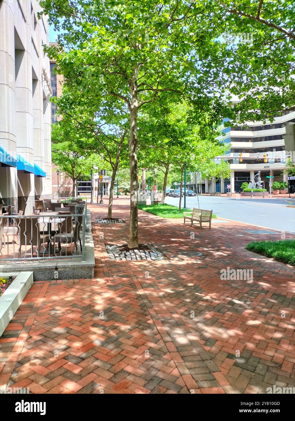 Capturing the Architectural Beauty of Downtown Bethesda, MD on a Perfect Sunny Day - Smartphone Captured Stock Image