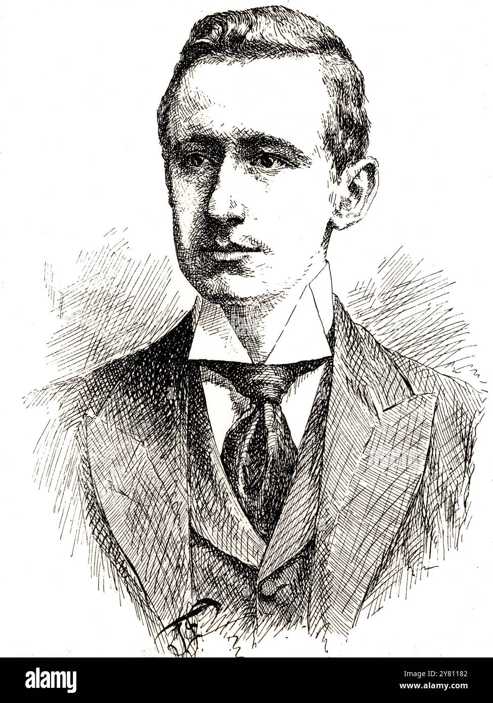 Portrait of Guglielmo Marconi (18741937) Historical Engraving Stock
