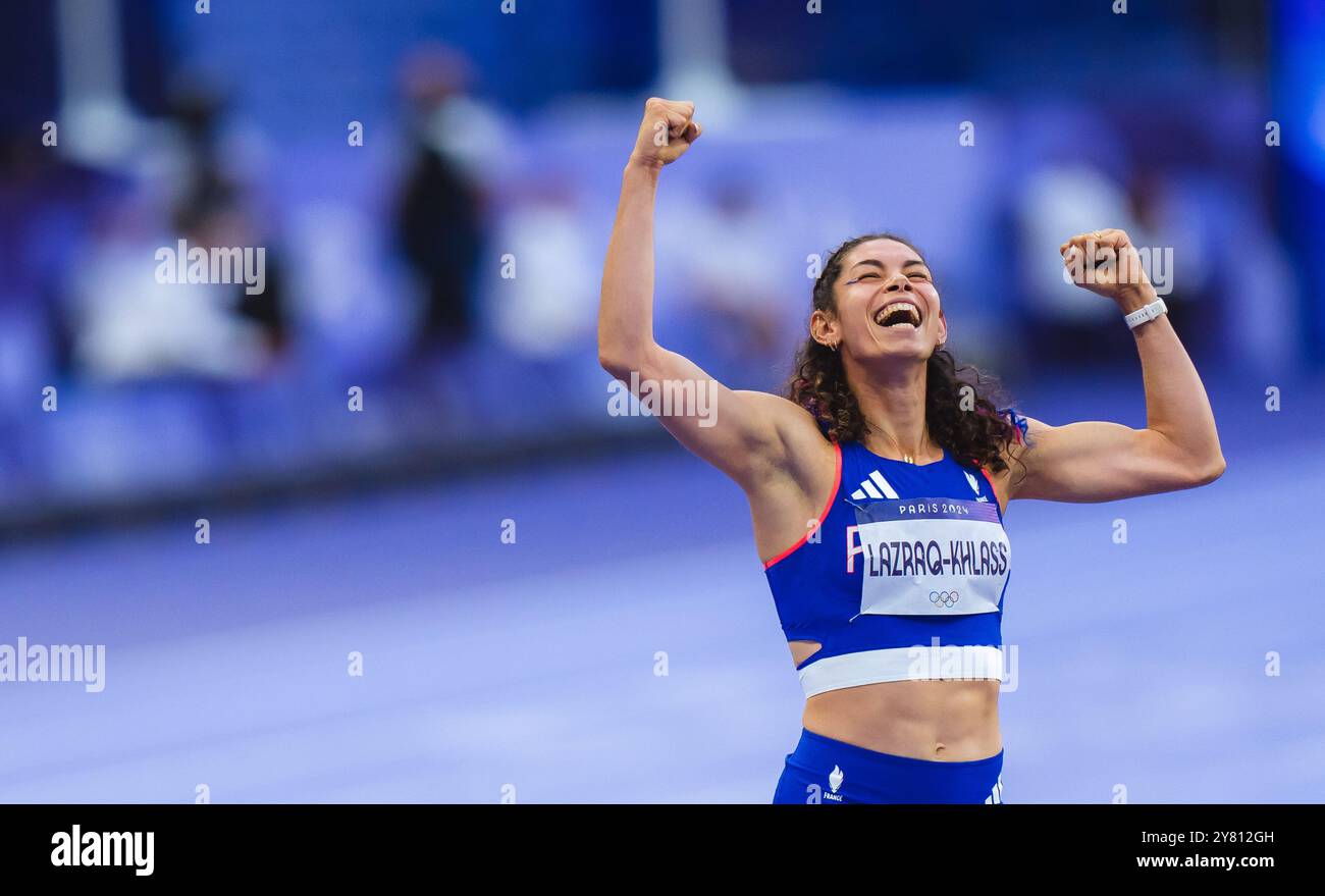 Lazraq Auriana Lazraq-Khlass celebrating and waving to the French crowd during ...