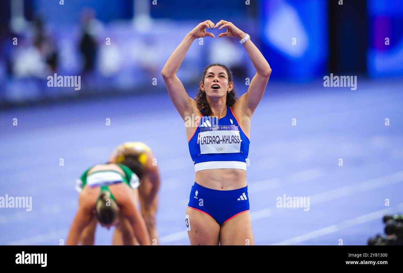 Lazraq Auriana Lazraq-Khlass celebrating and waving to the French crowd during ...
