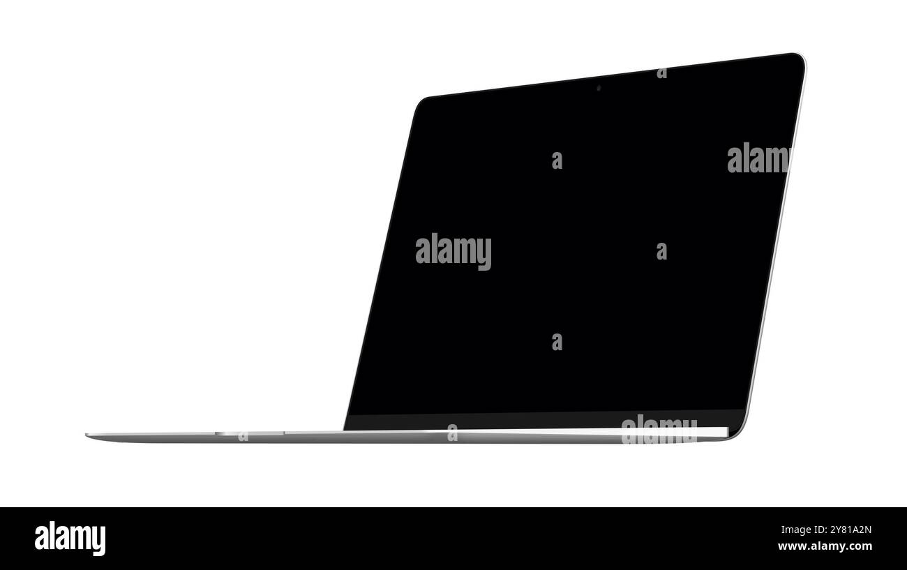 Silver laptop side view black hi-res stock photography and images - Alamy