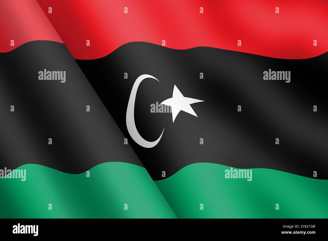 Libya waving flag 3d illustration Stock Photo - Alamy