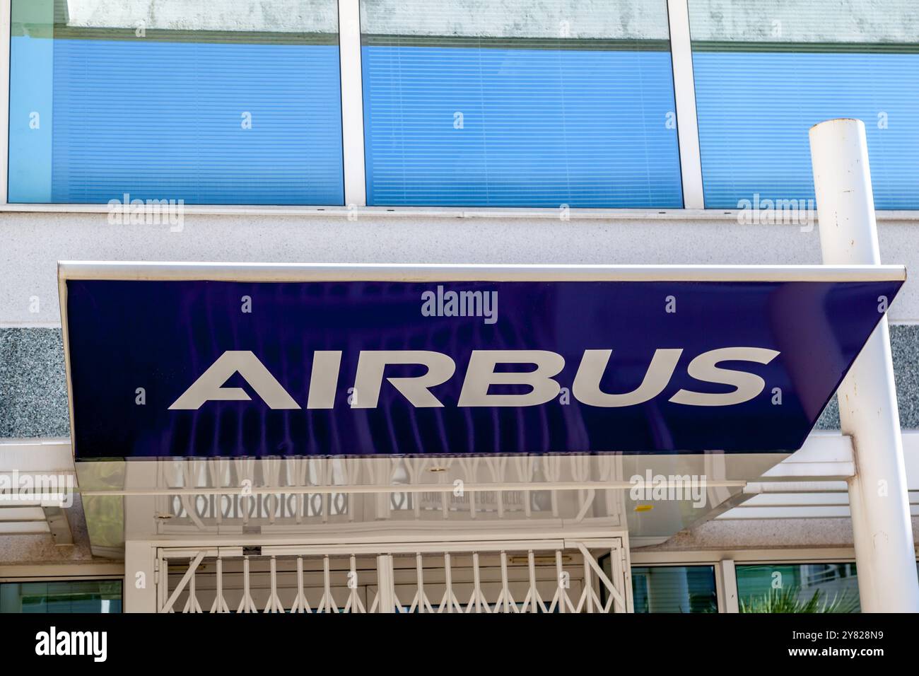 Airbus sign on the building in Sophia Antipolis France. Stock Photo