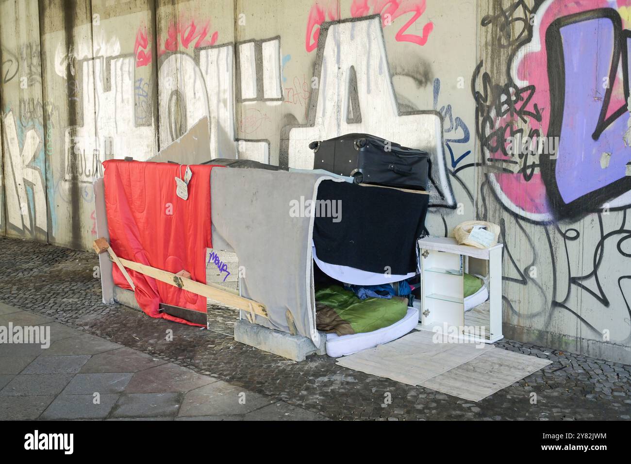 Wohnung eines Obdachlosen, Handjerystraße, Friedenau, Berlin, Deutschland Stock Photo