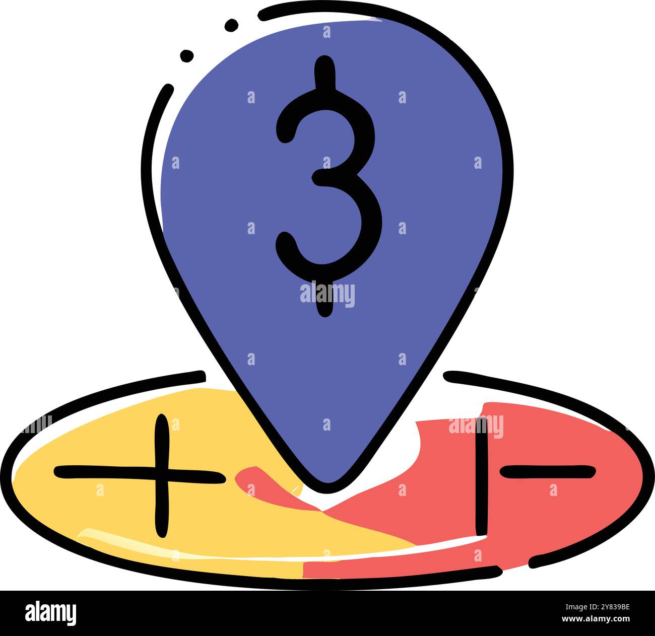 A stylized icon depicting a blue pin with a dollar sign inside ...