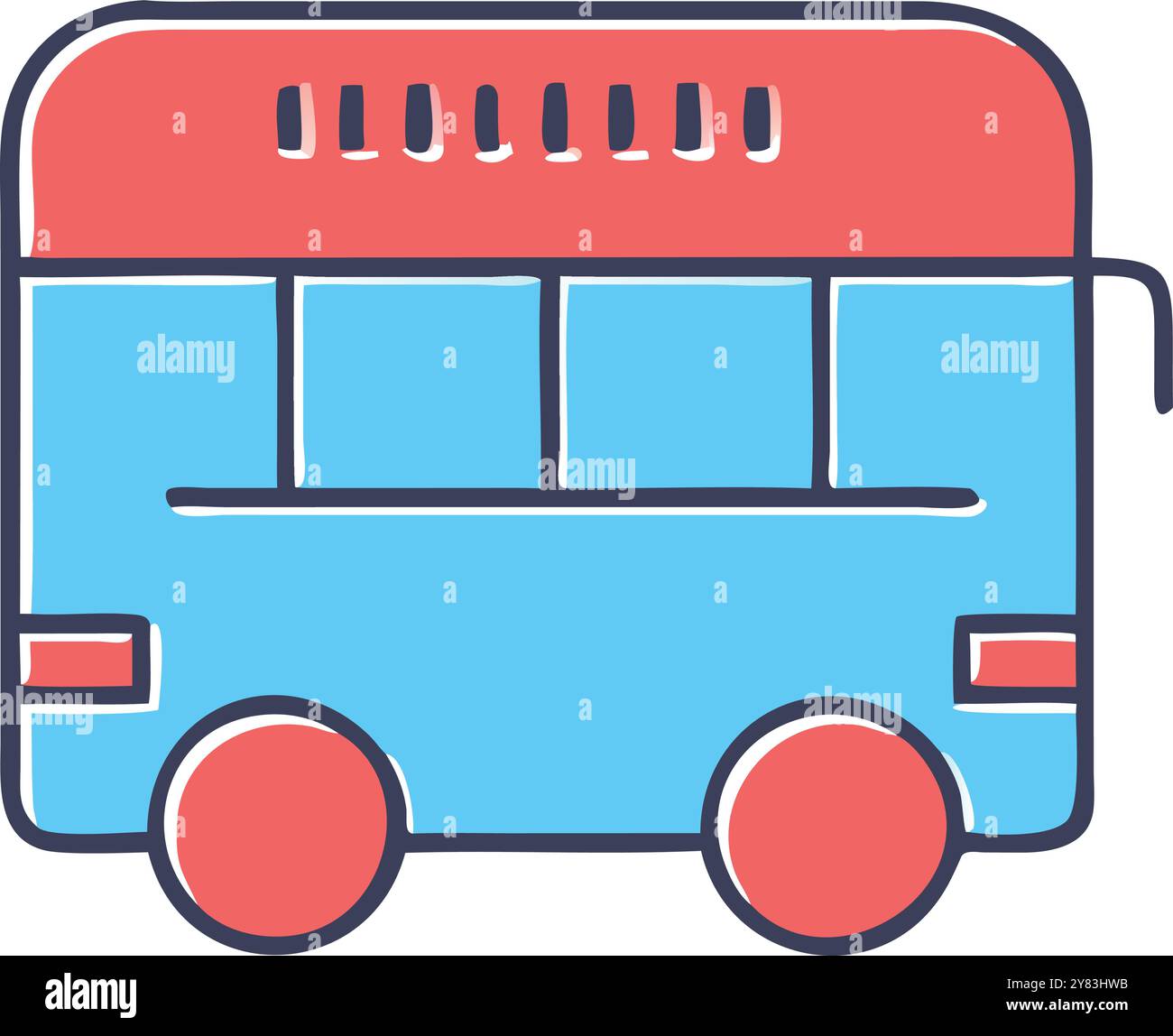 Colorful bus at a bus stop Stock Vector Images - Alamy