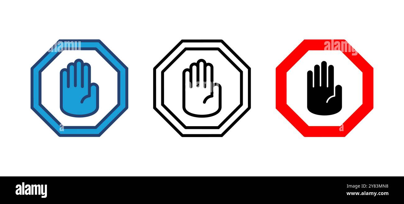 Stop icon vector. stop road sign. hand stop icon vector Stock Vector ...