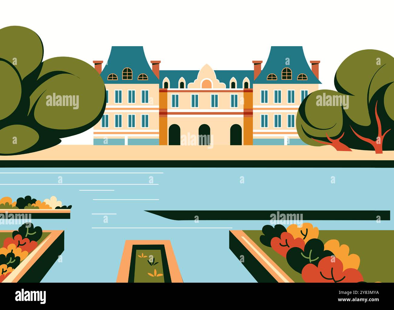 Palace view Stock Vector Images - Alamy