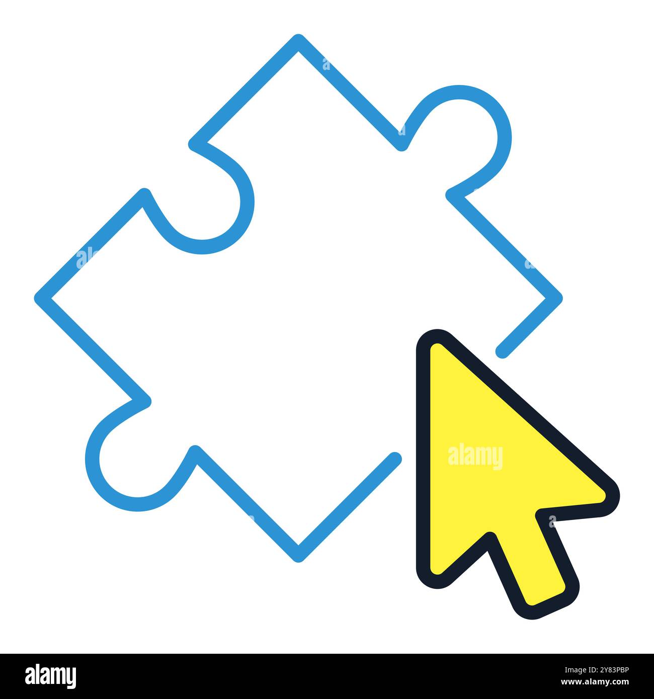 Mouse Click on Jigsaw Puzzle vector concept colored icon or design element Stock Vector