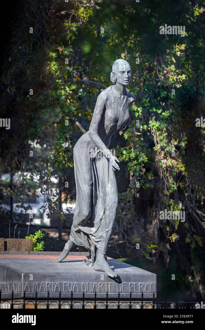 Statue 'A Maria Eva Duarte de Perón' by Ricardo Gianetti, commemorating Evita, Buenos Aires, Argentina Stock Photo