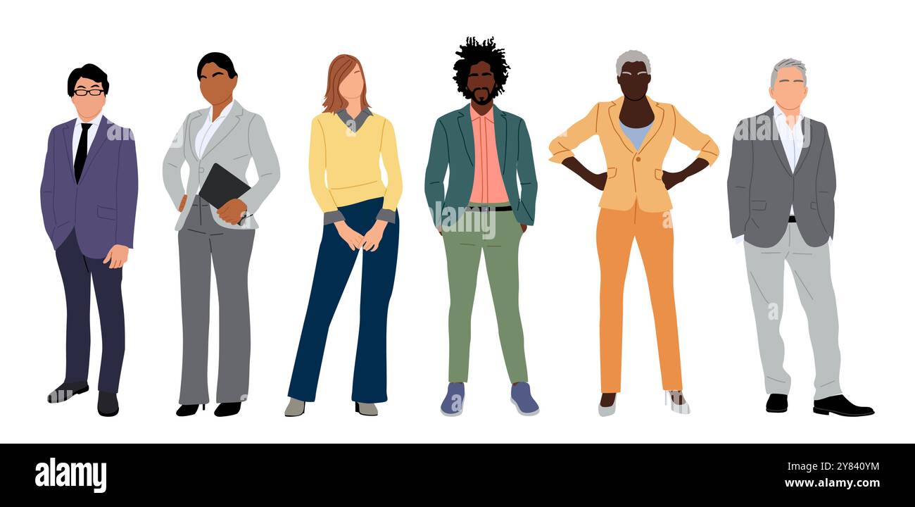 Business people different races, ethnicity and age Stock Vector Image ...