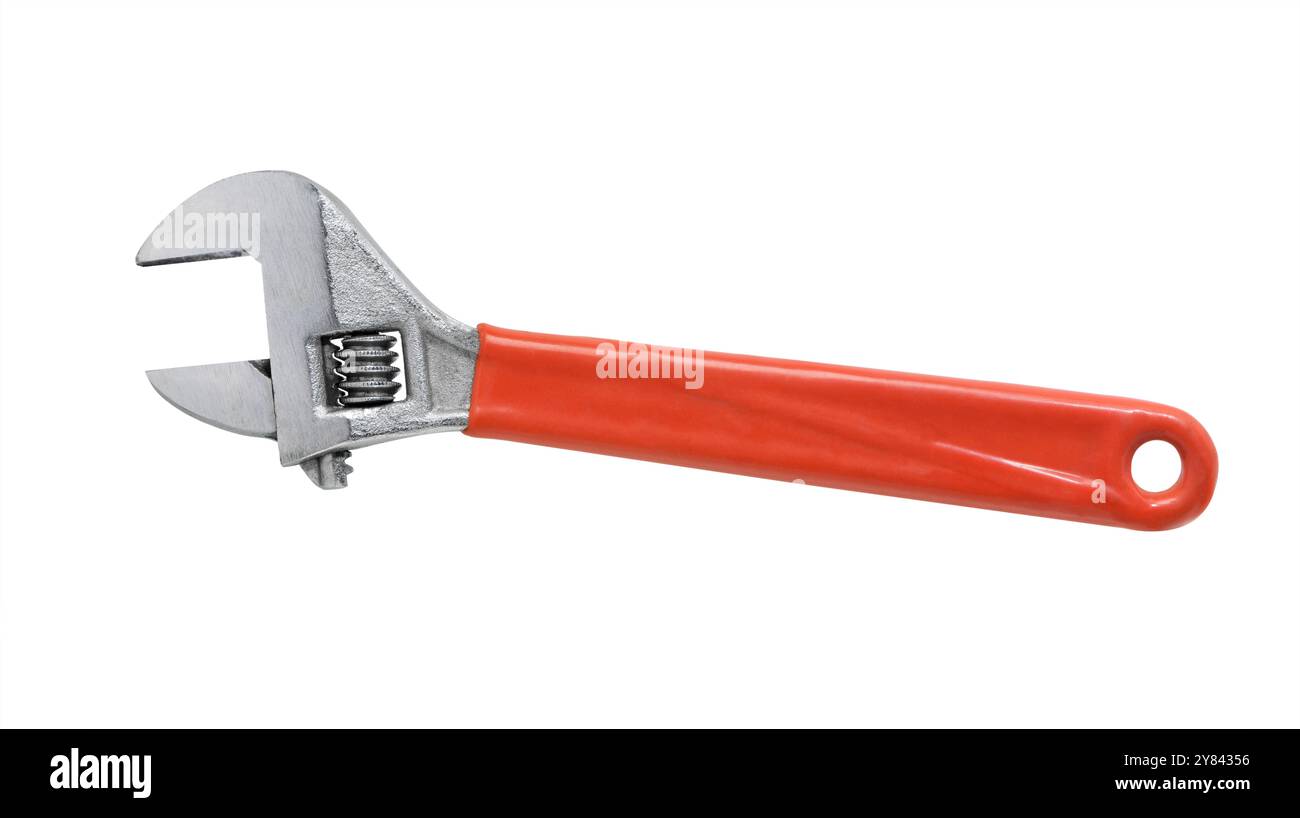 Adjustable wrench isolated on white background Stock Photo - Alamy