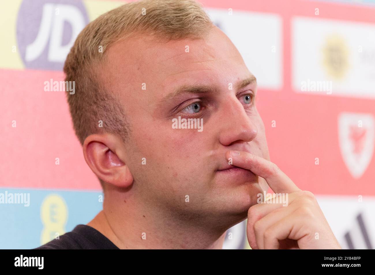 CARDIFF, UK. 28th Aug, 2024. Wales U21 National Team Manager Matty ...