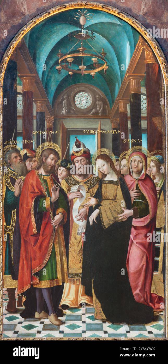 ASTI, ITALY - SEPTEMBER 10, 2024: The painting of Wedding of St. Joseph ...