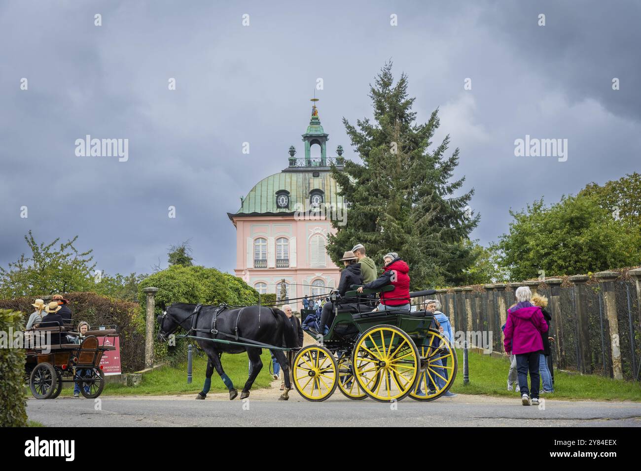 Presentation and route ride, all carriages in stylish tension, popular sporting event over approx. 30 km. An event organised by Reit- und Fahrverein M Stock Photo