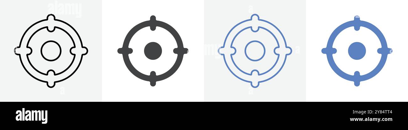 aim icon linear thin line icon graphics set black and white Stock ...