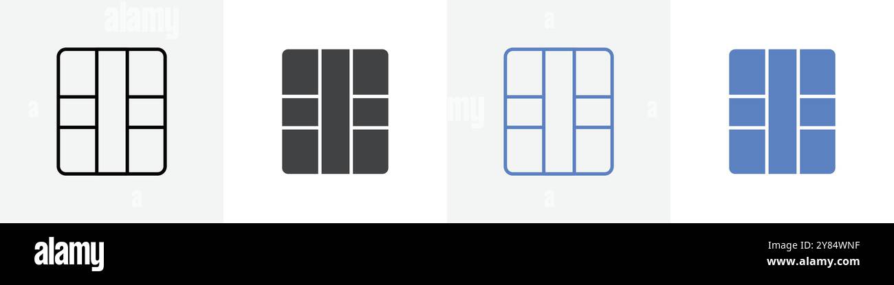 gift icon linear thin line icon graphics set black and white Stock ...