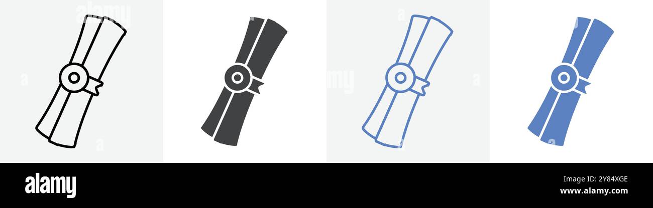degree icon linear thin line icon graphics set black and white Stock ...
