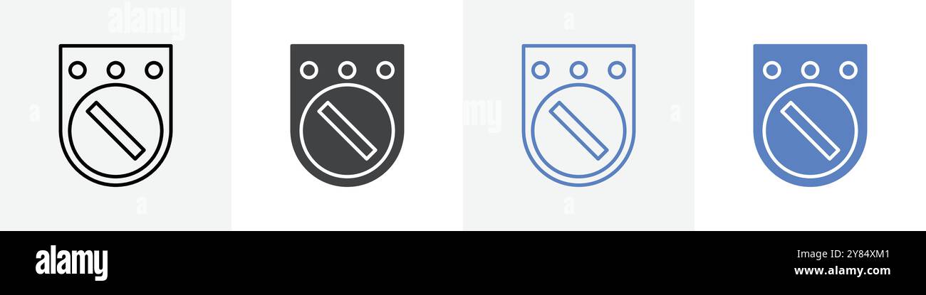 selector icon linear thin line icon graphics set black and white Stock ...
