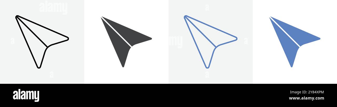 cursor icon linear thin line icon graphics set black and white Stock ...