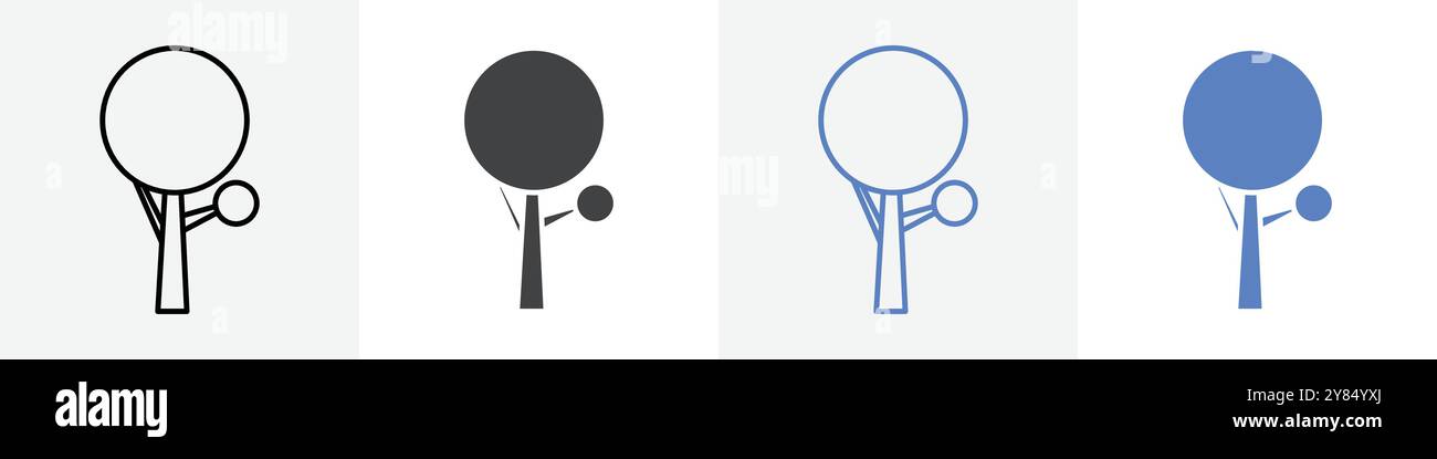 tree icon linear thin line icon graphics set black and white Stock ...
