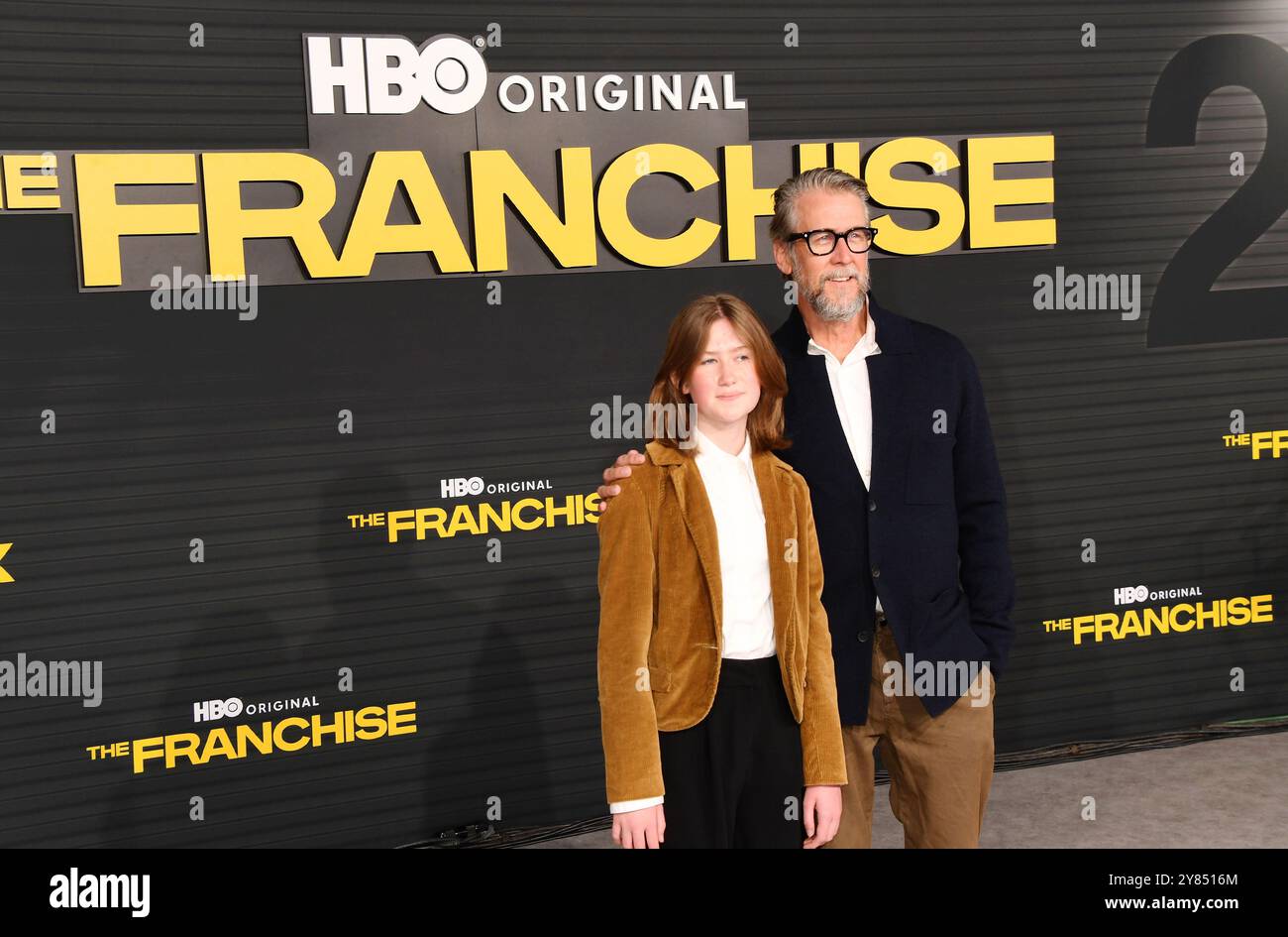 LOS ANGELES, CALIFORNIA - OCTOBER 01: Alan Ruck (R) and Vesper Ruck ...