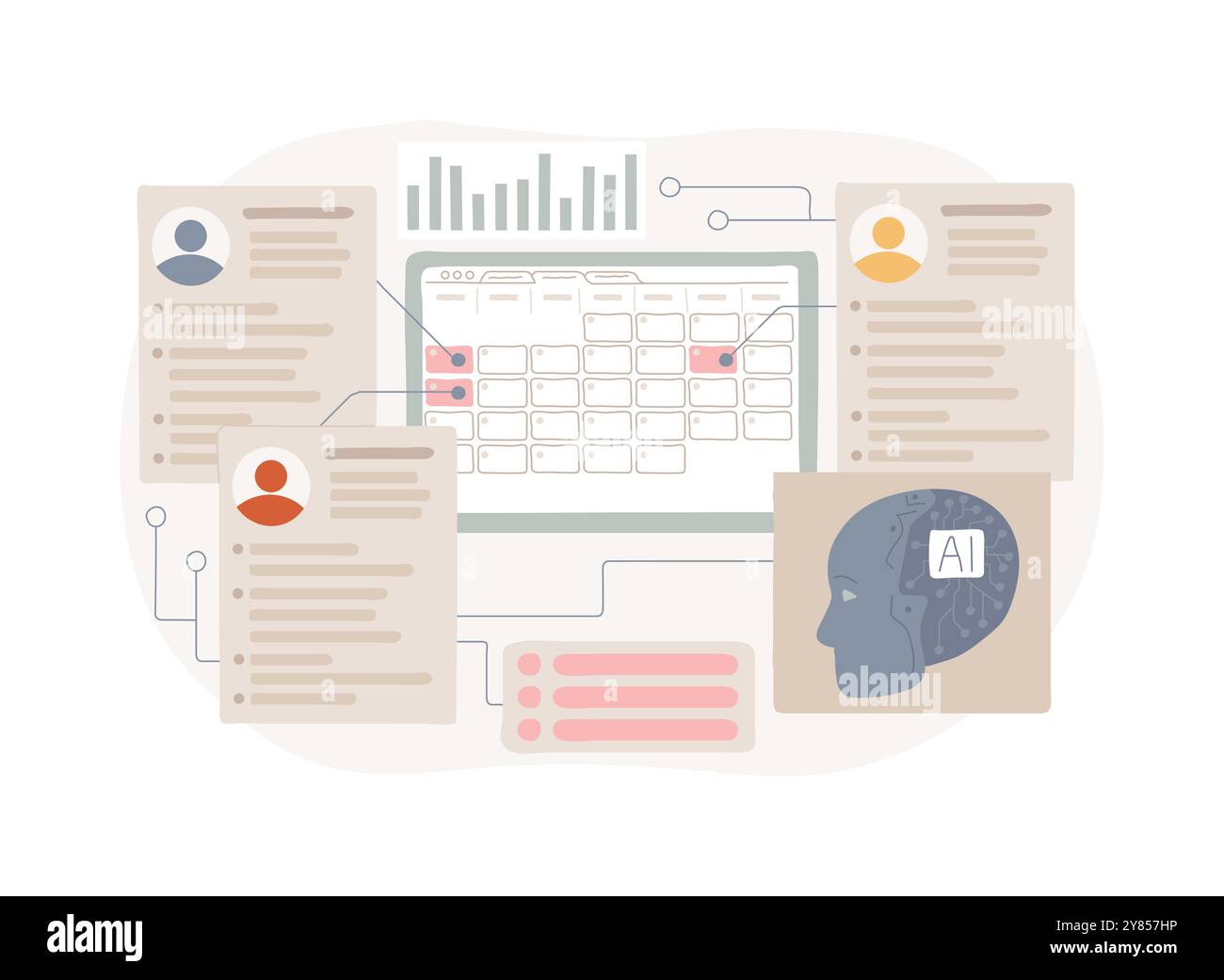 AI-Driven Employee Scheduling abstract concept vector illustration ...