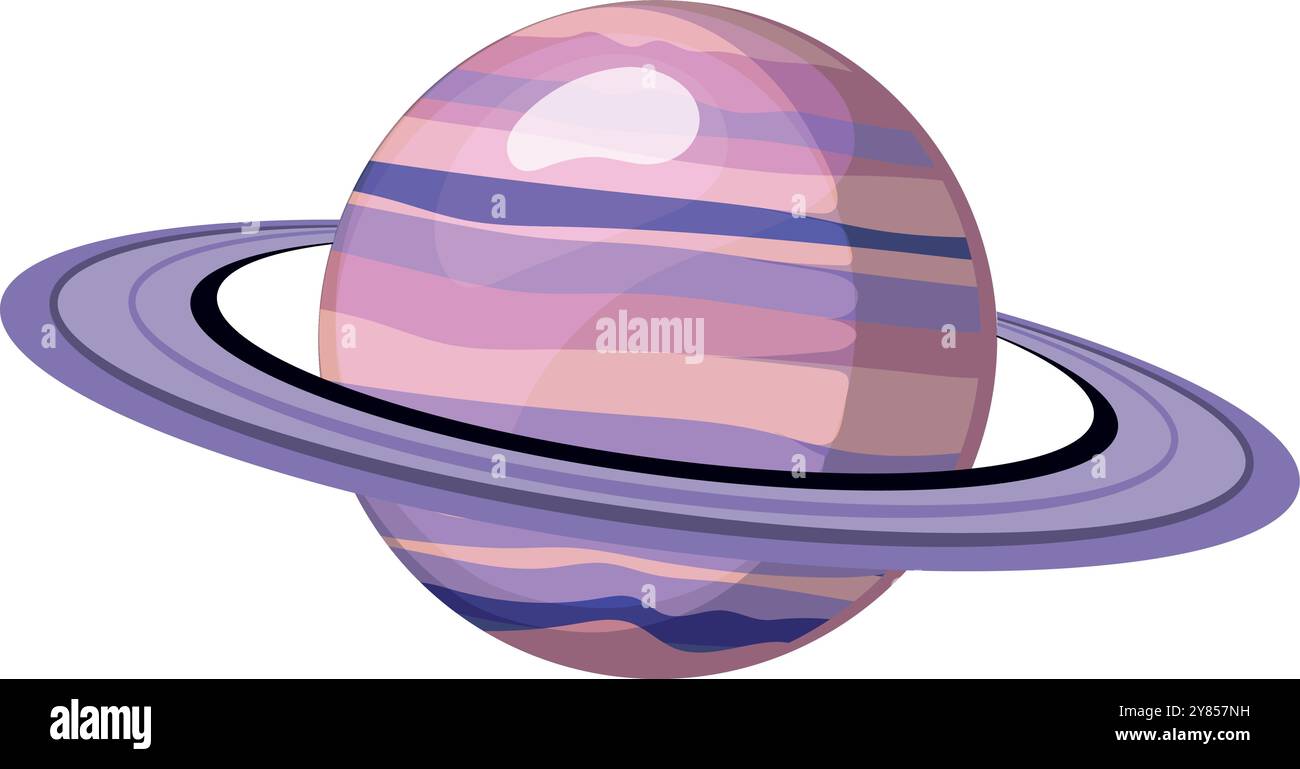 Saturn cartoon icon. Space planet with ring graphic symbol isolated on ...