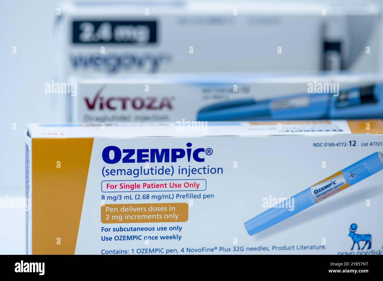 Still life of the big three injectable prescription weight loss