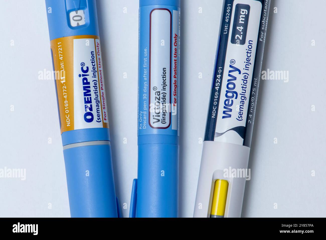 Still life of the big three injectable prescription weight loss