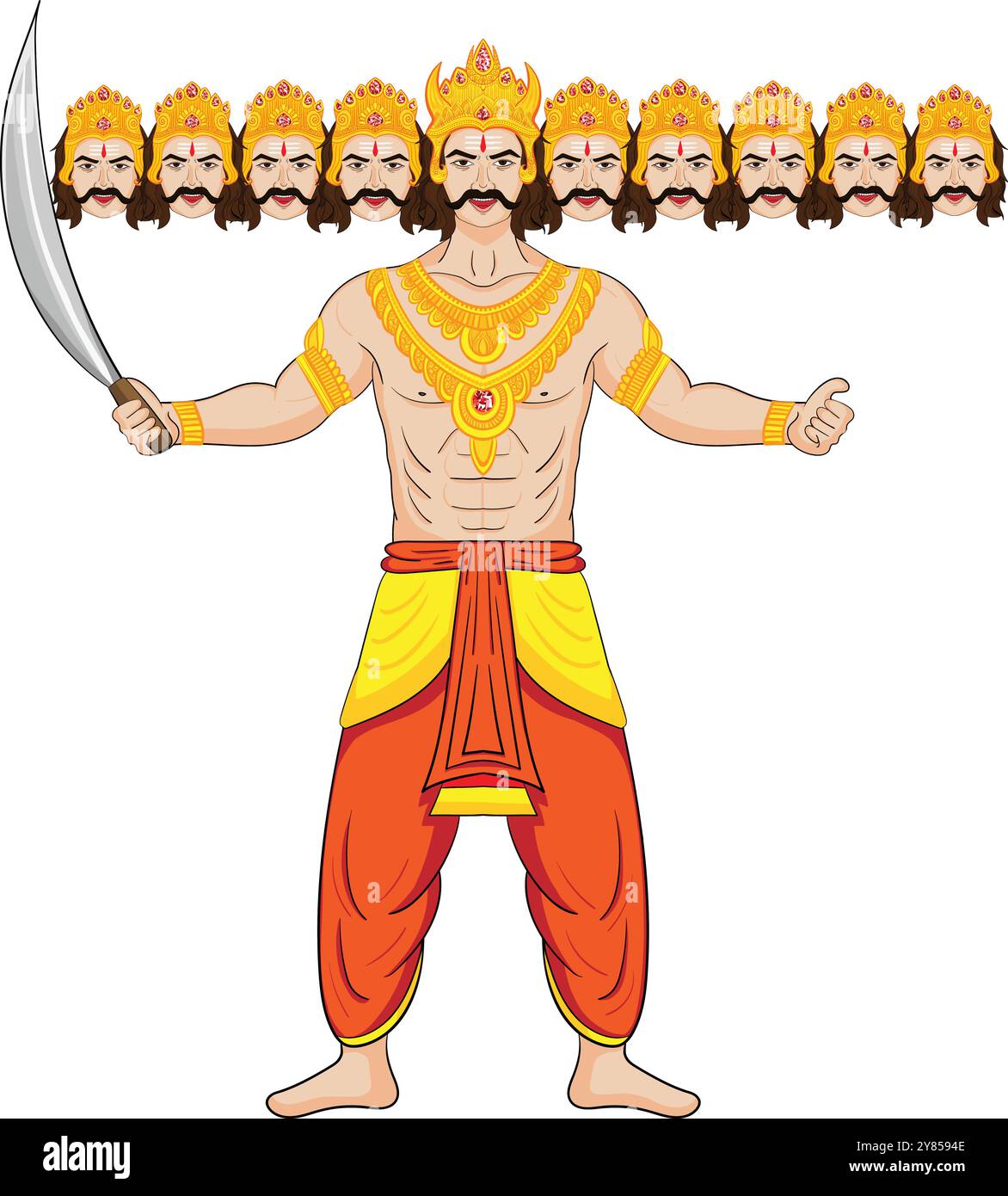 Ravan Ten Headed Demon Lord Of Lanka From Ramayana Isolated On Ravan Ten Headed Demon Lord Of Lanka From Ramayana Isolated On