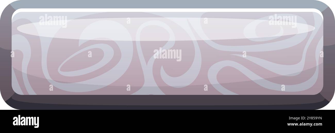 Rounded cartoon button with creative swirls. Game element isolated on ...