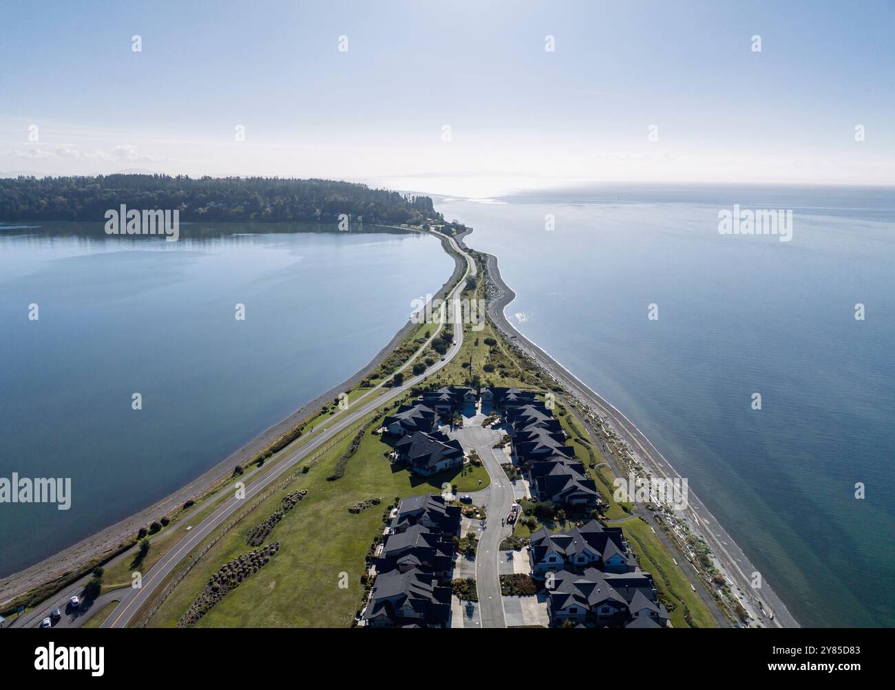 Aerial drone view of Semiahmoo, Washington, USA Stock Photo