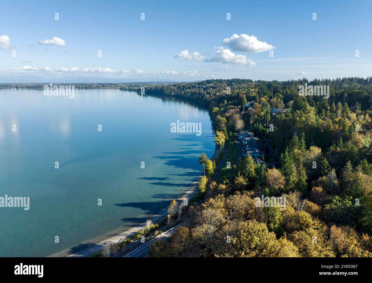 Aerial drone view of Semiahmoo, Washington, USA Stock Photo