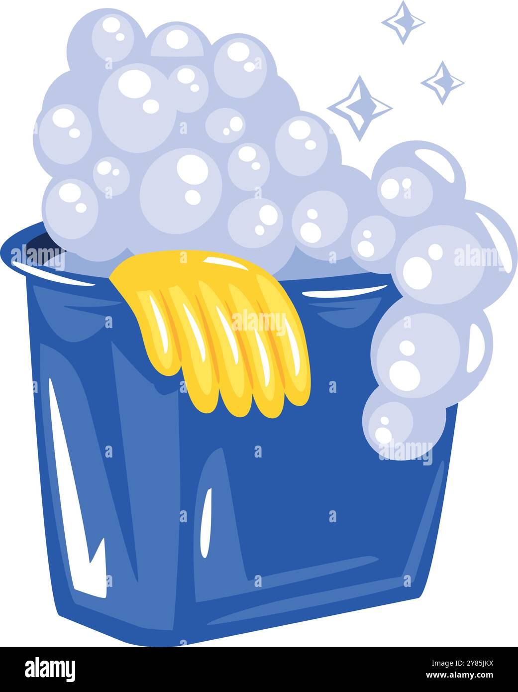 plastic bucket with rubber gloves for cleaning Stock Vector Image & Art ...
