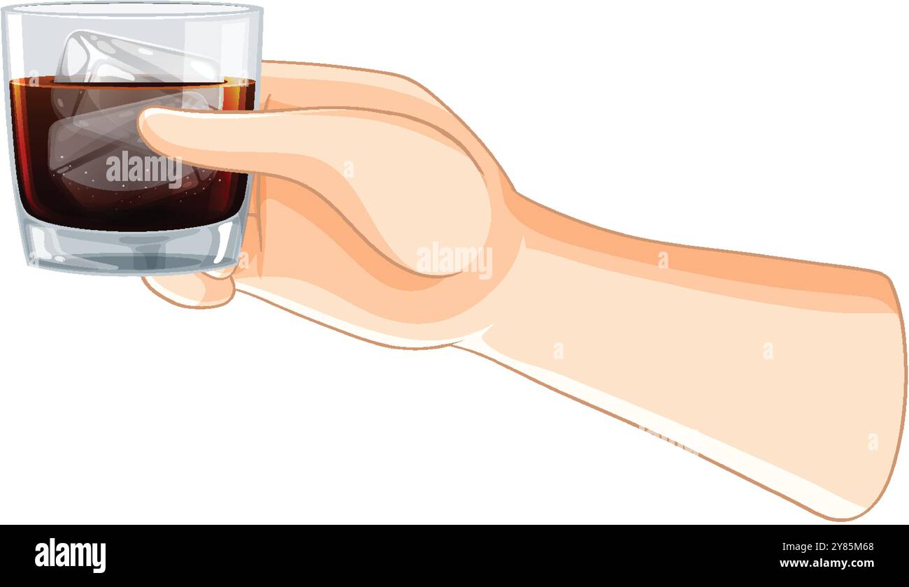 Illustration of a hand with a drink Stock Vector Image & Art - Alamy
