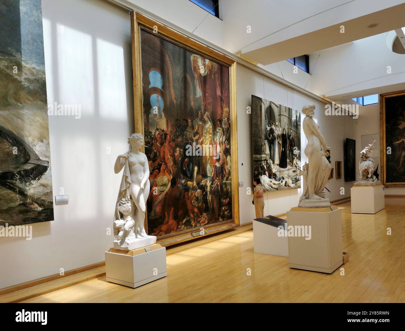 Exhibition room of Musée Roger Quilliot in Clermont-Ferrand, Puy-de-Dôme, Auvergne-Rhone-Alpes, France - Smartphone Captured Stock Image