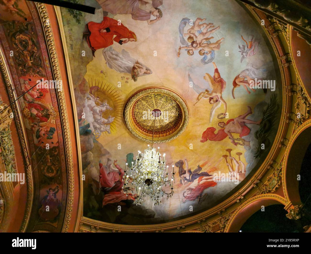 Ceiling of the Opera Theater of Clermont ferrand, Clermont Ferrand, Puy de Dome, Auvergne Rhone Alpes, France - Smartphone Captured Stock Image