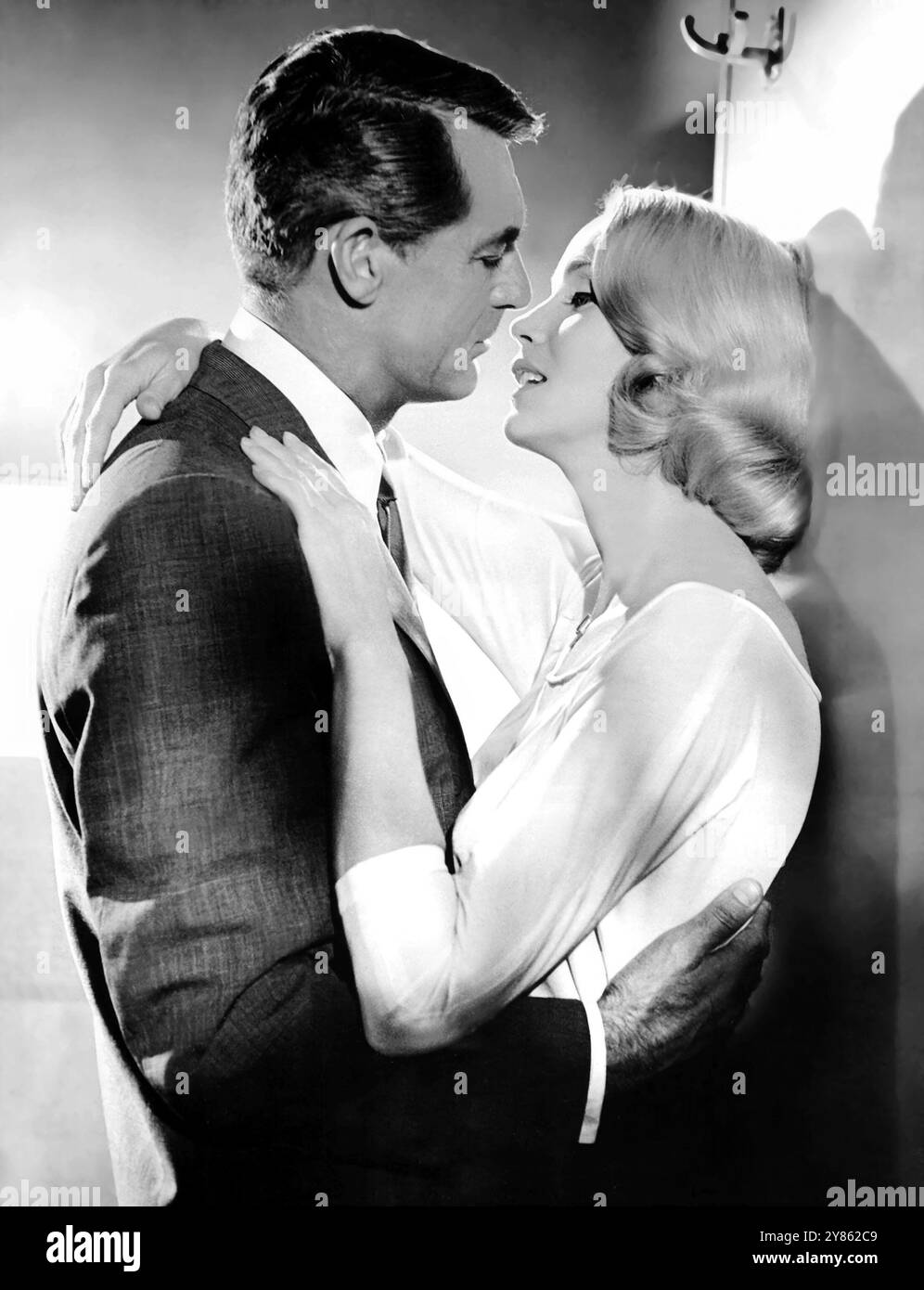 Cary Grant and Eva Marie Saint (North by Northwest, Alfred Hitchcock) black and white publicity photo Stock Photo