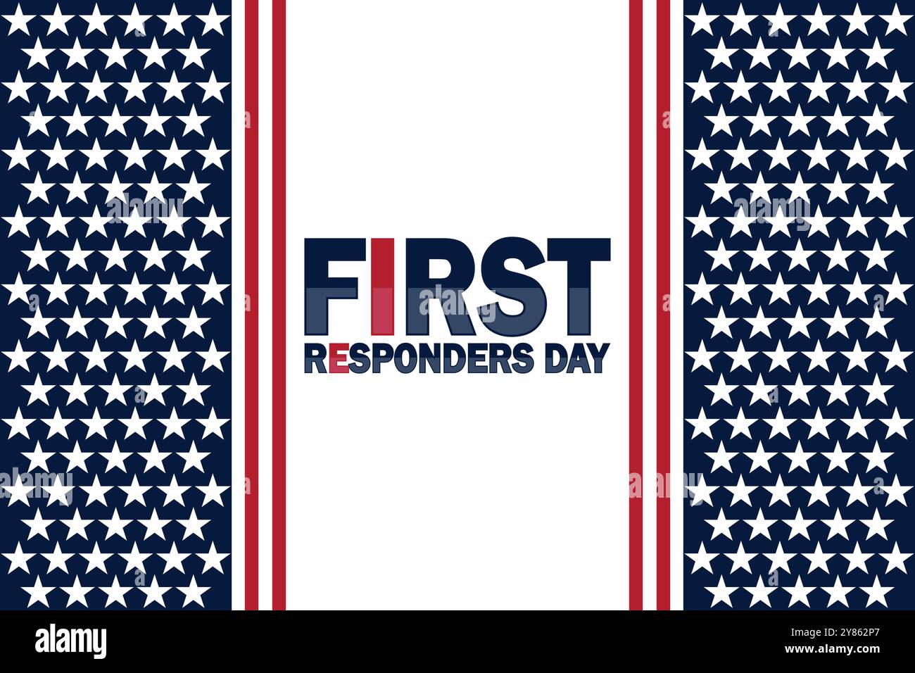 First Responders Day Vector illustration. Holiday concept. Template for background, banner, card, poster with text inscription. Stock Vector