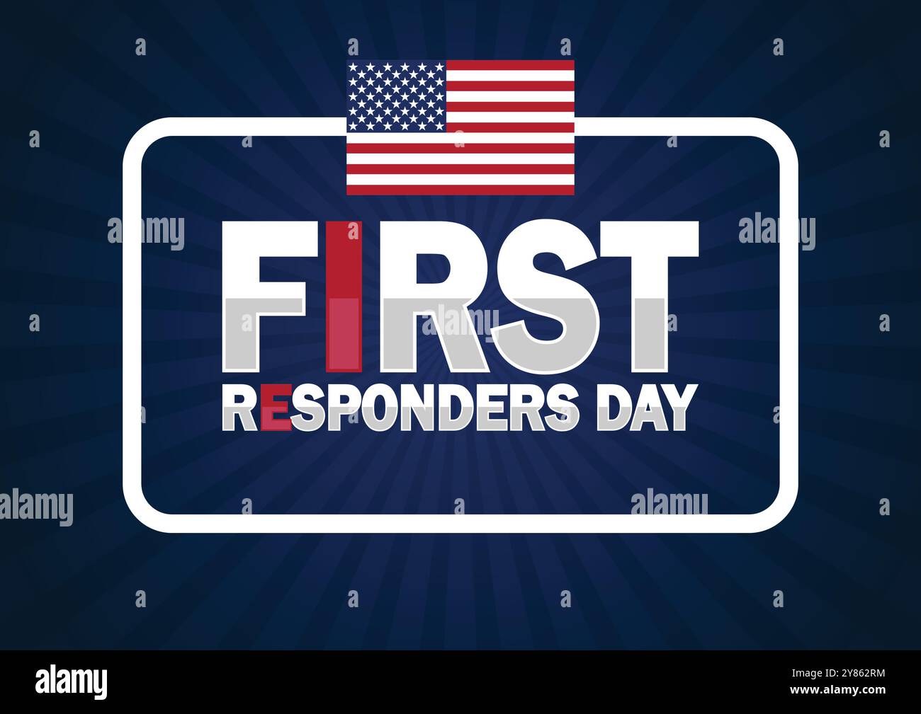 First Responders Day wallpaper with shapes and typography, banner, card, poster, template. First Responders Day, background Stock Vector