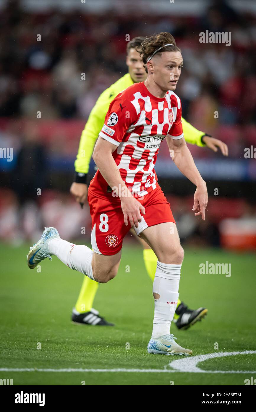 Girona, Spain. 02nd Oct, 2024. Viktor Tsygankov (Girona FC) seen during a UEFA Champions League match between Girona FC and Feyenoord at Estadi Municipal de Montilivi. Final Score : Girona FC 2 - 3 Feyenoord (Photo by Felipe Mondino/SOPA Images/Sipa USA) Credit: Sipa USA/Alamy Live News Stock Photo