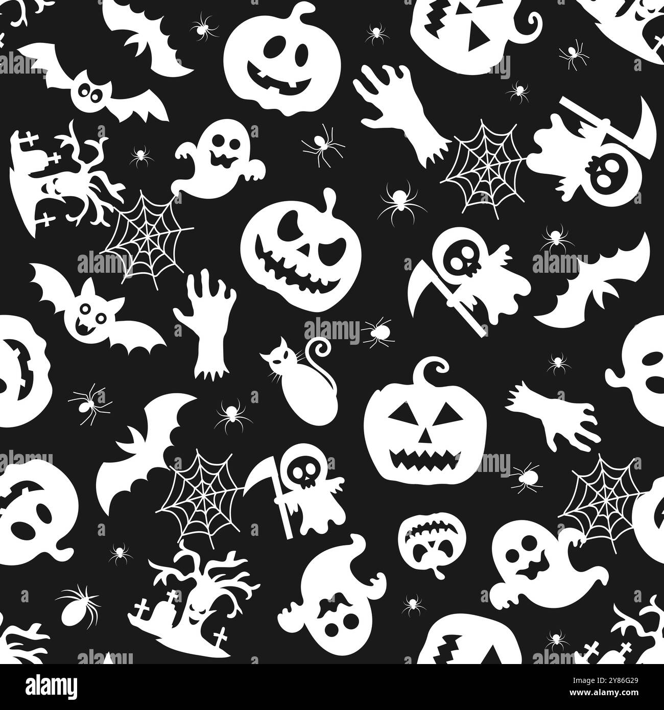 Halloween orange festive seamless pattern Stock Vector Image & Art Alamy