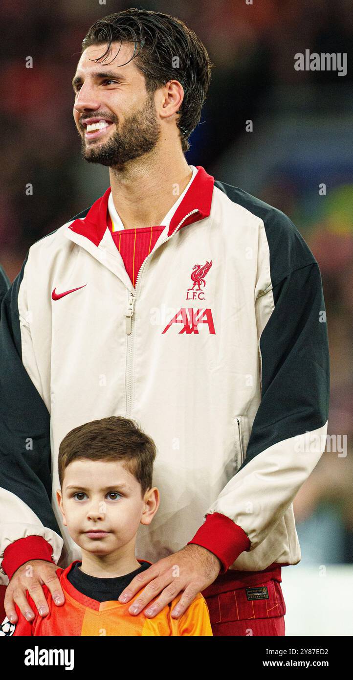 during the UEFA Champions League match between Liverpool and Bologna FC 1909 at Anfield, Liverpool on Wednesday 2nd October 2024. (Photo: Steven Halliwell | MI News) Credit: MI News & Sport /Alamy Live News Stock Photo